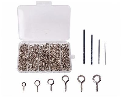 Mariyandh 260PCS Silver Eye Hooks Screw Metal 0.67 inches-1.1