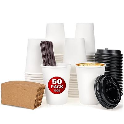 Turbo Bee Disposable Coffee Cups with Lids 16 OZ (100 Pack), To Go Iced Hot Coffee  Cups with Sleeves and Stirrers, White Paper Coffee Cups for Home, Office  and Cafes - Yahoo Shopping