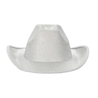 Glitter Cowboy Hat Sparkly Wide Brim Western Cowgirl Hat for Women Men  Halloween Cosplay Night Party Fancy Dress Costume (Glitter White, One Size)  - Yahoo Shopping