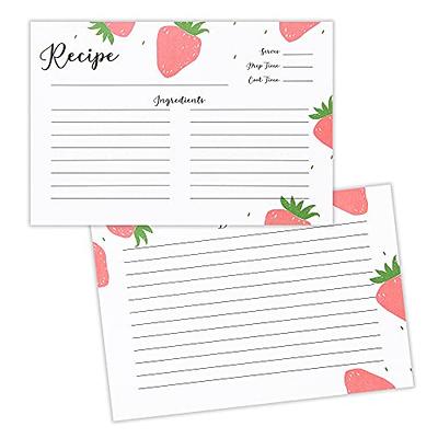 60 Packs Recipe Cards 4x6 Inch Double Sided Blank Recipe Cardstock Index  Cards