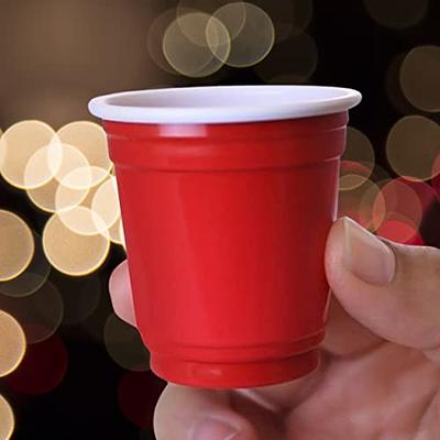 Mini Disposable Shot Glasses - 2oz 120 Count Red Plastic Shot Cups 