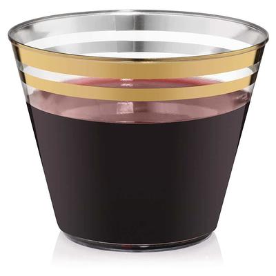 Gold Rimmed Clear Disposable Party Cups | Perfect Settings