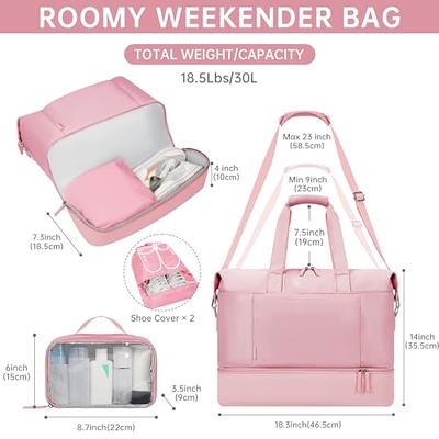 ETRONIK Weekender Bag with 15.6 Laptop Compartment, 42L Travel Duffle Bag  with Shoe Compartment & Wet Pocket, Carry On Overnight Bag with Toiletry