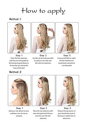 SARLA Invisible Wire Hair Extensions Synthetic Wavy Curly Hairpiece Long 18  Inch Adjustable Transparent Headband for Women Copper Red - Yahoo Shopping