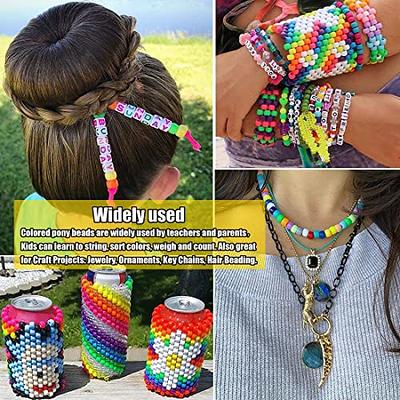  Assorted Colors Pony Beads Bulk Kandi Beads Pack Hair