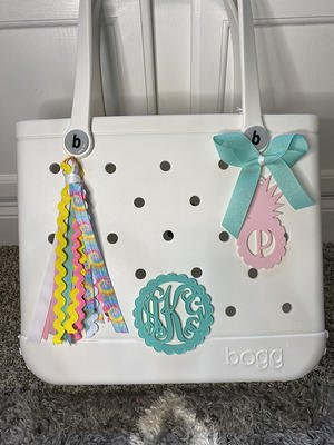 Bogg Bag Tag Monogram Pineapple Pink Teal Wood Beads/Ribbon Car Charm  Handbag Bookbag Custom Personalized - Yahoo Shopping