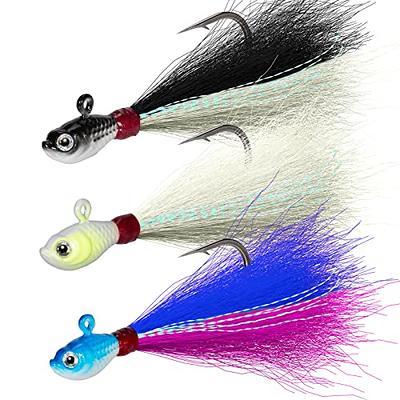 kmucutie 5 pcs glow bucktail Jigs saltwater or freshwater bait ，for bass  flounder fluke striper fishing lure (Mixed color A, 1 OZ) - Yahoo Shopping