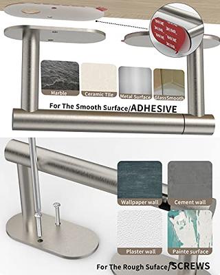 NearMoon Toilet Paper Holder Self Adhesive Premium Thicken SUS304 Stainless  Steel Rustproof Adhesive Toilet Roll Holder no Drilling for Bathroom Kitchen  Washroom (1 Pack Brushed Nickel) Brushed Nickel 1