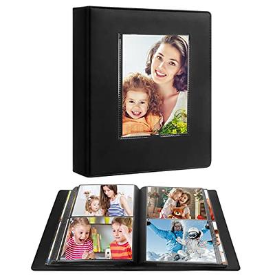 Small Photo Album 5x7 Hold 50 Vertical Photos with Memo Slip-in Pockets,  Mini Linen Cover 5x7 Photo Albums with Writing Space for Wedding Baby  Family