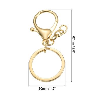 Keychain With Clip Gold Key Chain Supplies Swivel Clasp Snap Clip Hook  Split Rings Swivel Clasp With Key Ring 6pcs 