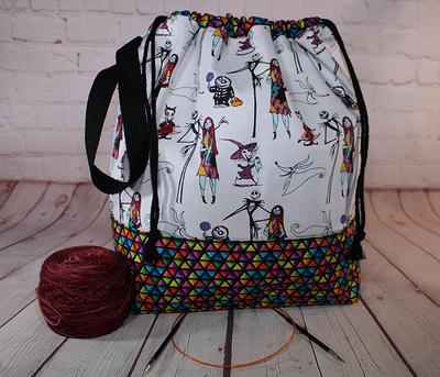 Rainbow Macrame Canvas Project Bag