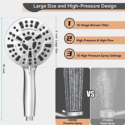 15 Stage Shower Filter - Shower Head Filter - bwdm Hard Water Filter,  Remove Chlorine Heavy Metals and other Impurities, Vitamin C Water Softener  Reduces Dry Itchy Skin, Dandruff (Chrome) 