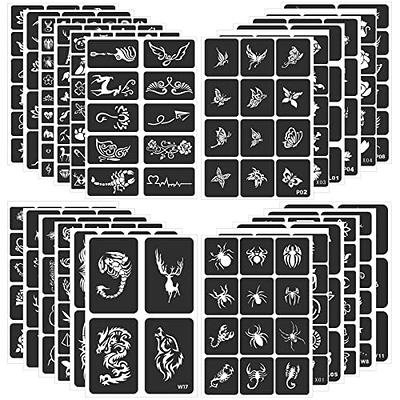 XMASIR Henna Tattoo Kit Stencils, 16 Sheets Temporary Reusable Tattoo Sets  Indian Arabian Temporary Tattoo Templates Kit for Body Art Paint - Yahoo  Shopping