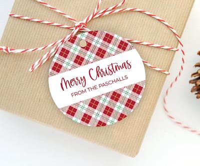 Personalized Christmas Gift Stickers - Round Merry Labels Custom Holiday  Tags - Yahoo Shopping