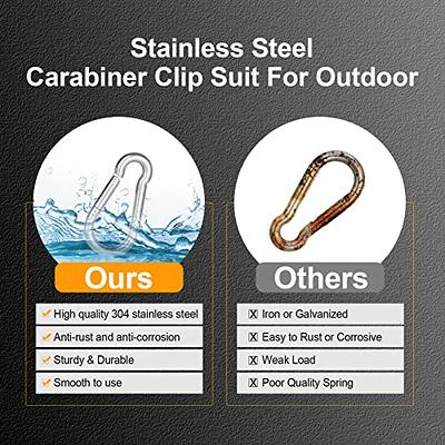 100PCS 2inch Spring Snap Hooks Carabiner, 3/16 Small Carabiner Clip, Heavy  Duty Quick Link for Camping, Fishing, Hiking, Dog Leash, Traveling, Gym