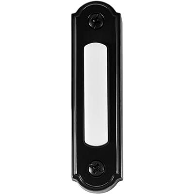 Newhouse Hardware LED Lighted Metal Door Chime Push Button (Black), Surface Mount Lighted Door Bell Button