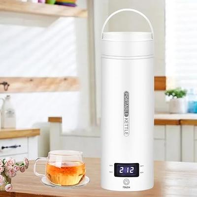 Sekaer Travel Electric Tea Kettle Portable Small Mini Coffee Kettle, with 4  Variable Presets, Personal Hot Water Boiler 304 Stainless Steel with Auto
