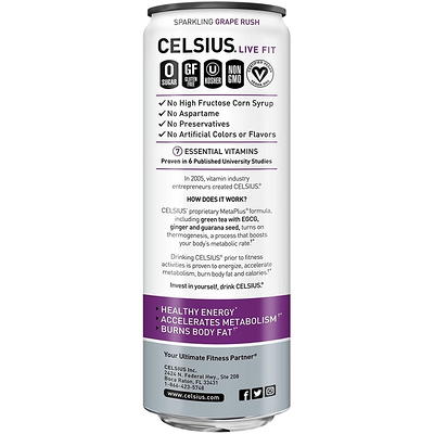 CELSIUS Sparkling Watermelon, Functional Essential Energy Drink 12 Fl Oz  (Pack of 12)