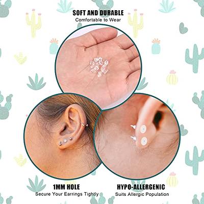 50 SOFT EASY ON PLASTIC EARNUTS RUBBER STOPPER SILICONE EARRING