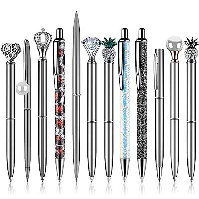 9 Pcs Ballpoint Pens Set Metal Crystal Diamond Pen Liquid Sand Glitter Pen  for Journaling Black Ink Pretty Cute Pens Fancy Pens Gifts for Women Girls  Back to School Office Desk (Brown) 