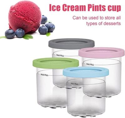 4PCS Ice Cream Pints and Lids for Ninja Creami NC301 NC300