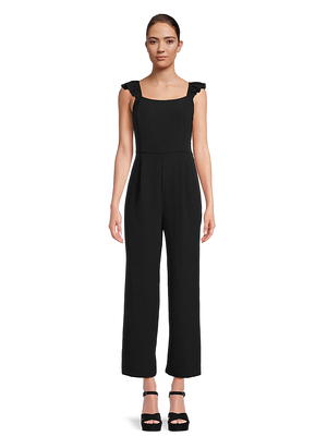 BCBG Paris Women's Sleeveless Wide Leg Jumpsuit with Cut Outs