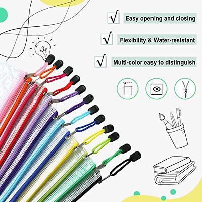 EOOUT 24pcs Mesh Zipper Pouch Zipper Bags Puzzle Bag for Organizing Storage Letter Size A4 Size Zipper File Bags for School Board Games and Office Sup