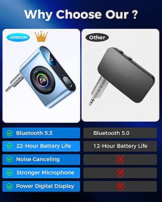 COMSOON Bluetooth Receiver with LCD Screen, Portable 3.5mm AUX Bluetooth  5.0 Adapter for Car/Home Stereo/Speaker/Wired Headphones, Noise