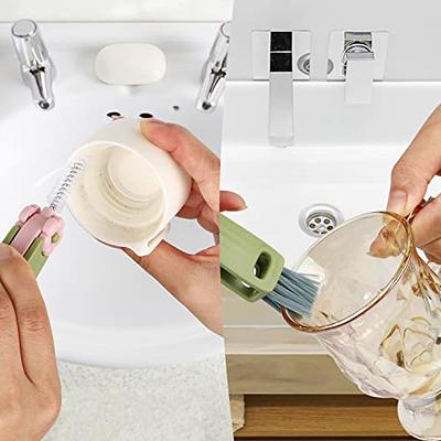 ePiiChua Silicone Bottle Brush Set with Stand, 360° Rotating Silicone  Bottle Cleaning Brush Cleaner Set, Long Handle 3 in 1 Multipurpose Silicone  Baby