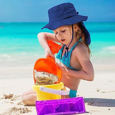 Kids Girls Boys Beach Sun Hats UV Protection Summer Fishing Bucket Hat with  String Neck Flap Cover 