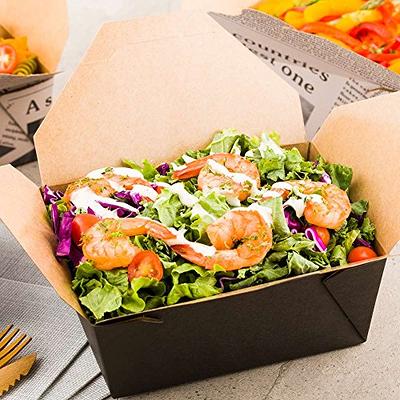 Take Out Food Containers Microwaveable Kraft Brown Take Out Boxes 45 oz (50  Pack) Leak and Grease Resistant Food Containers - Recyclable Lunch Box - To Go  Containers for Restaurant, Catering and Party