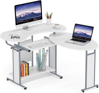 GZMR Computer Desk 57.56-in White Modern/Contemporary Computer