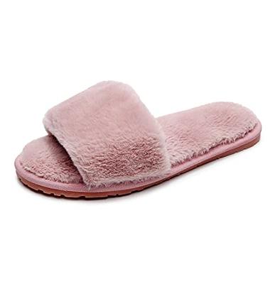 Lady Women's Fuzzy Fluffy Furry Fur Slippers Flip Flop Toe Cozy Memory Foam Sandals Slides Soft Flat Comfy Anti-Slip Spa Indoor Outdoor Slip on(04/Pink, 9-10 N US) - Yahoo