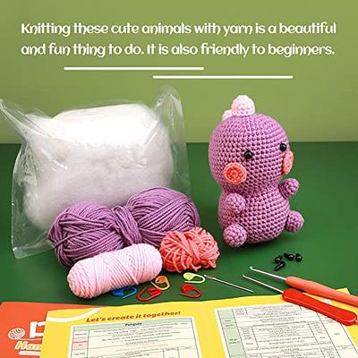 ZMAAGG Beginners Crochet Kit, Crochet Animal Kit, Knitting Kit with Yarn,  Polyester Fiber, Step-by-Step Instructions Video, Crochet Starter Kit for  Beginner DIY Craft (Purple Dinosaur) - Yahoo Shopping