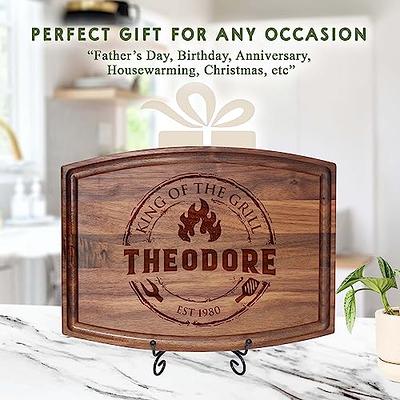 Personalized 'King of the Grill' Wooden Bbq Cutting Board - Grilling Gifts  for Men - Personalized Cooking Gifts for Men - Bbq Gifts for Men
