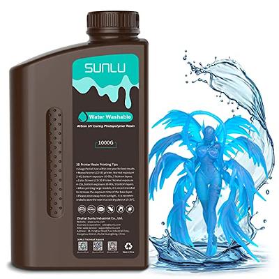 SUNLU Water Washable Resin 1000g, Fast Curing 3D Printer Resin for LCD DLP  SLA 3D Printers