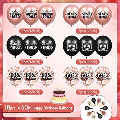 Black Rose Gold Birthday Party Decorations for Women Girls, Black