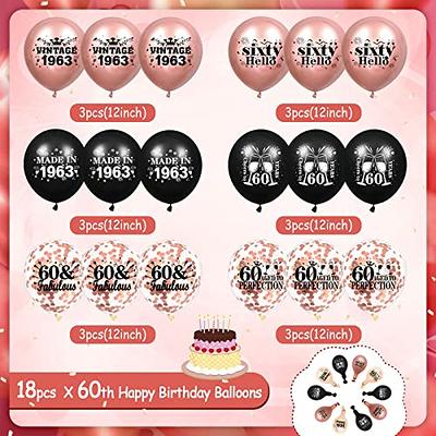 Pack Décoration Anniversaire 60 Ans (24 Pièces) Zwart et Rose - Ballons  Rose & Zwart 