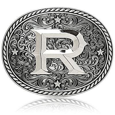 Personalized Western Monogram Letter Belt Buckle