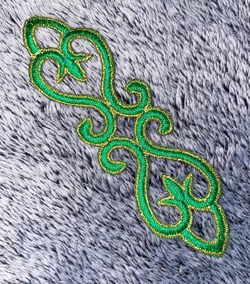 Embroidered Scroll Green Gold Applique Metallic Iron On Patch Victorian  4.75 - Yahoo Shopping