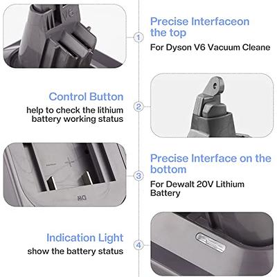 V6 Battery Adapter for Dyson, Convert for Dewalt 20V Battery for Dyson V6  Battery, Works with Dyson V6 Series Vacuum Cleaner,Animal Absolute  Motorhead Battery (V6 Adapter ONLY) - Yahoo Shopping