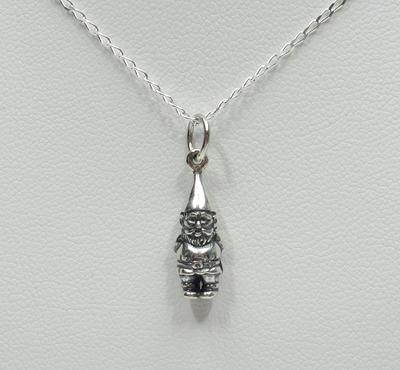 Elf Hat Necklace Engrave Pendant Sterling Silver Gold & 