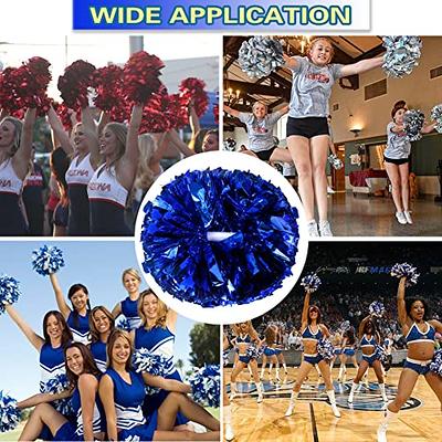 Lovecheer 2PCS Pom Poms Cheerleading Blue Metallic Cheer Pom Poms with  Baton Handle for Sports Team Spirit Party Cheering - Yahoo Shopping