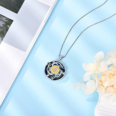 New Sunflower Pendant Necklace for Women, Girl, Jewelry Gift