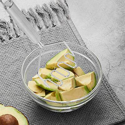 KUFUNG Potato Masher, Stainless Steel Potato Smasher Metal Wire Utensil for  Bean, Avocado, Egg, Mini Mashed Potatoe, Banana & Other Food (Wavy design