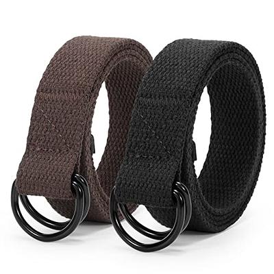 JASGOOD Kids Canvas Belts Adjustable Belts for Boys and Girls with Double  D-ring Buckle, B-Black+Coffee, Suit Waist Size 23-28 inches - Yahoo Shopping