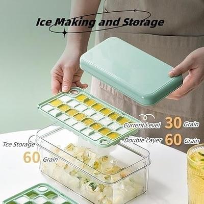 ABAMAGTBCA Ice Cube Trays Ice Cube Tray with Lid and Bin, 60 Pcs