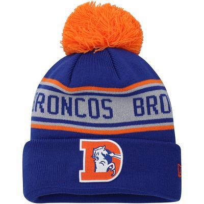 Men's New Era Royal Denver Broncos 2022 Sideline Historic Pom Knit Hat