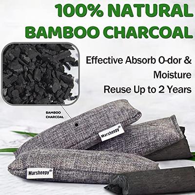 5 Pack Bamboo Charcoal Air Purifying Bags with Hooks,Charcoal Bags Odor  Absorber for Home,Odor Eliminator,Closet Deodorizer, Car Air Freshener(5  Pack