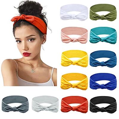 Huachi 12 Pack Bow Headbands for Women Headwraps Hairband Knotted